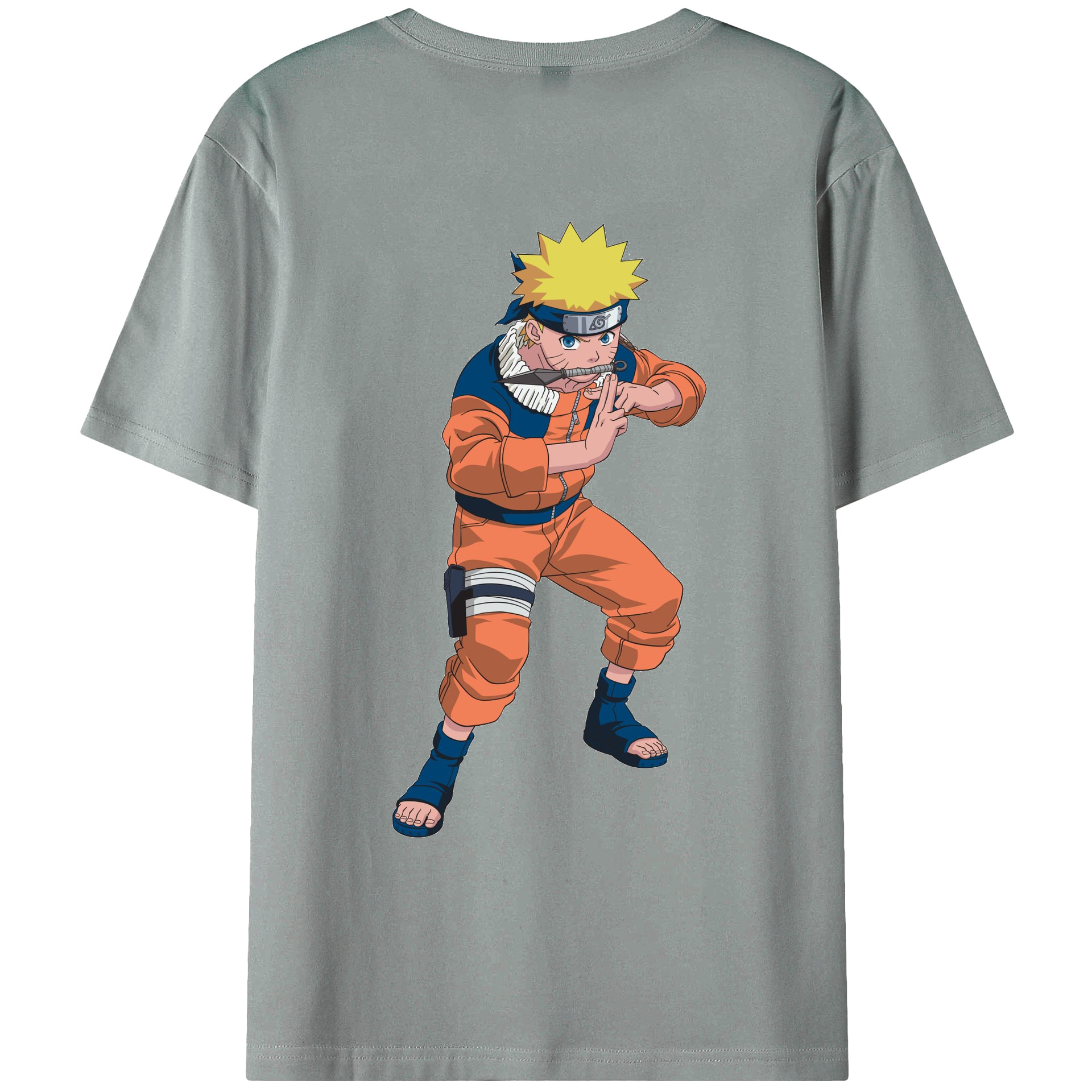 （画像用） NARUTO -ナルト- うずまき ナルト Uzumaki Naruto 綿100％ メンズ半袖Tシャツ（バックプリント） 通気性
